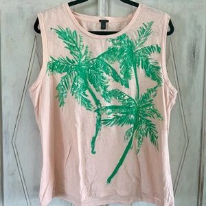 J. Crew Sleeveless Palm Tree T-Shirt